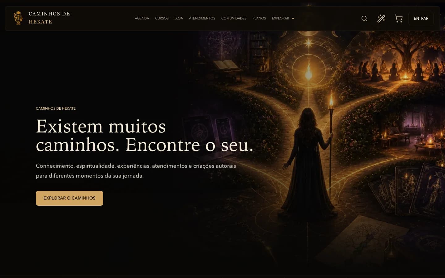 Página do ecossistema Caminhos de Hekate