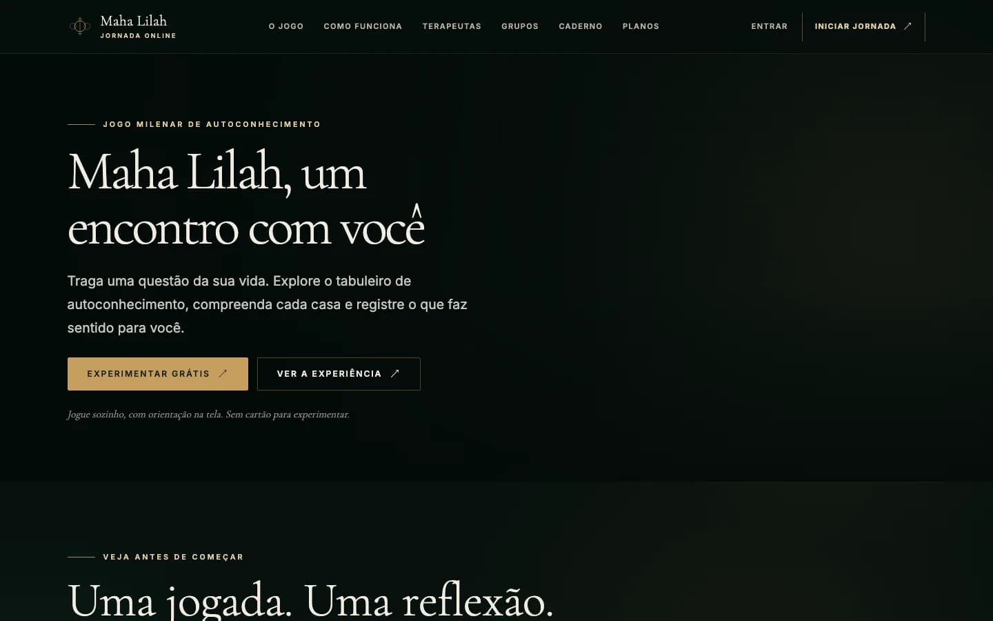 Interface do produto Maha Lilah Online
