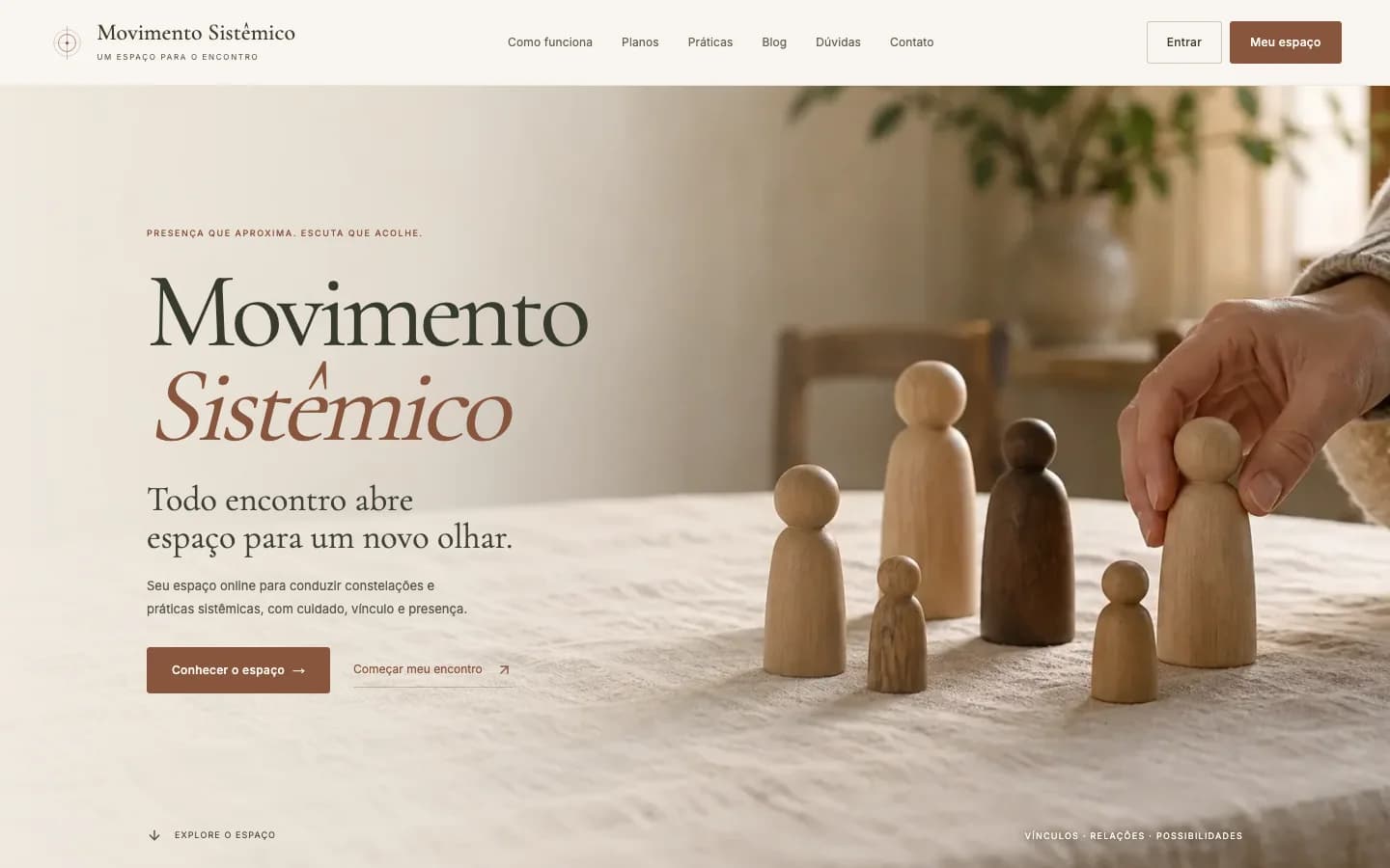 Interface da plataforma Movimentos Sistêmicos